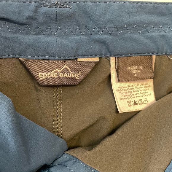 Eddie Bauer Horizon teal blue skort w/ built-in shorts & zip security pocket, 4 - Picture 5 of 8